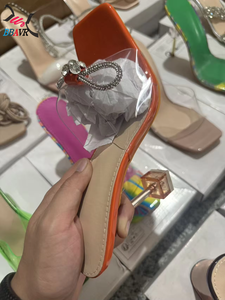 Sandalias de Tacón Alto para Mujer, Zapatos de Fiesta, Boda, Verano, Moda, Punta Puntiaguda, Parte Superior de PU, Entresuela de TPR, Suela de Goma, Zapatos en Stock al por Mayor - Product Image 6