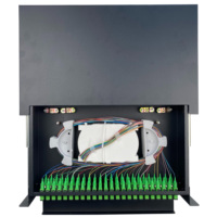 Panel Patch Fiber Rak Mount Geser 19" 1u 48 Port SC LC Rakmount Enclosure ODF Kotak Terminal Peralatan Kapasitas 12-288core