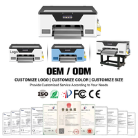 Baiyin mesin Printer Desktop A3 XP600 DTF, pengocok Oven 30cm untuk stiker pakaian cetak CMYK tinta untuk penggunaan rumah toko cetak