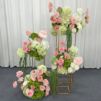 Luxuriöse Handgefertigte Realistische Seiden-Grüne Hortensie Weiße Rosen-Kugel für Hochzeitstisch-Dekoration und Schaufenster-Präsentation