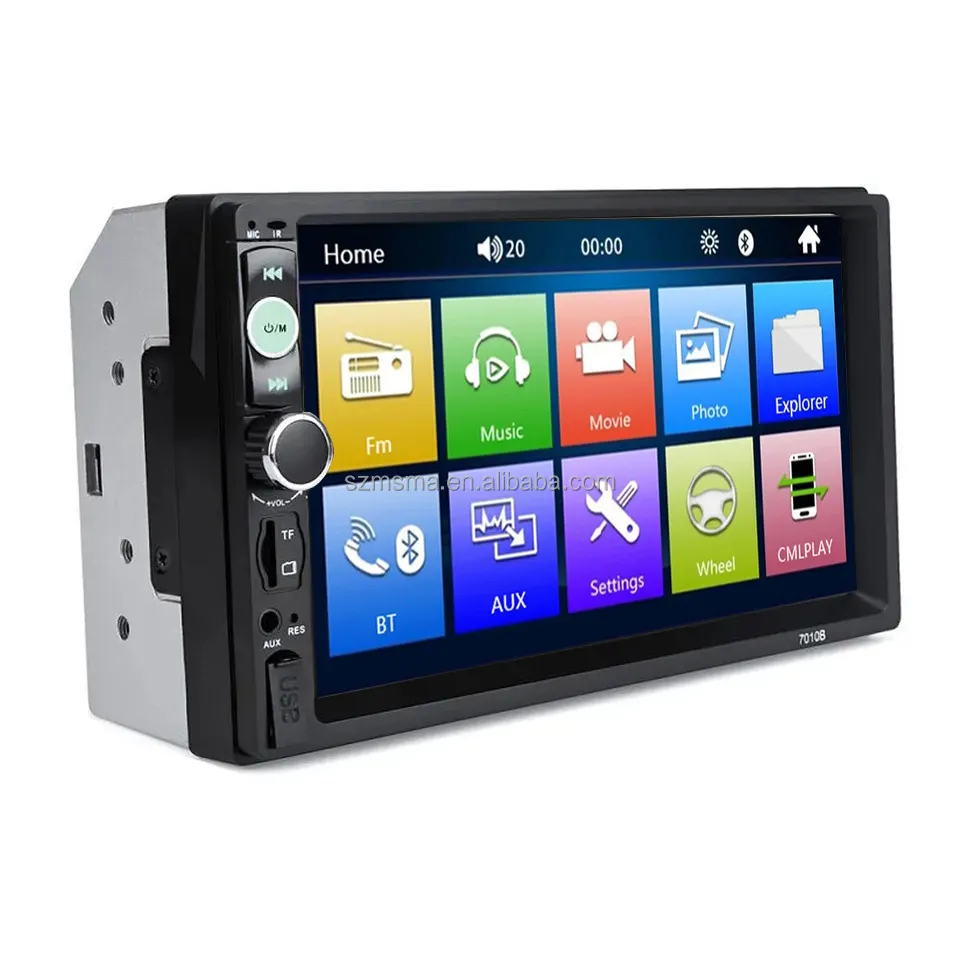 7 pouces Double Din Stéréo Auto Radio Android 7 "Voiture MP5 Lecteur 2 Din Écran Tactile BT USB FM AUX SD 7010B