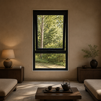 Ventana Moderna de Aluminio con Apertura Exterior y Ventilación, Ventana de Vidrio para Baño, Villa, Apartamento, Tamaño Personalizado