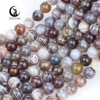Perles d'agate du Botswana en gros, 6/8/10 mm, pierre naturelle du Botswana, pierres précieuses en vrac pour la fabrication de bijoux, artisanat fait main