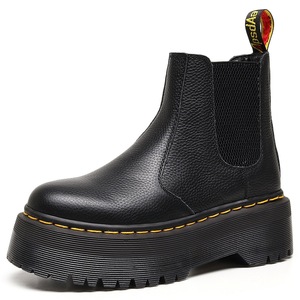 Chelsea Boots - Women's Thick-soled Motorcycle Boots - Genuine Leather Short Boots with Platform Sole - One-Piece Shoe - Product Image 2