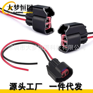 Abs Wheel Speed Sensor Connector 2 Pin <b>Black</b> Wiring <b>Harness</b> For Chevrolet Ford Jeep Dodge GMC - Product Image 1