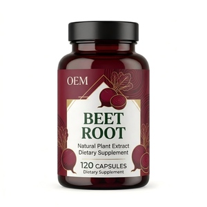 Capsules de racine de betterave OEM ODM, extrait naturel de plante, complément alimentaire, 120 capsules, complément à base de plantes pour adultes - Product Image 1