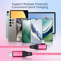 Nouveau Câble USB Magnétique 2-en-1 USB-C vers USB-C et USB-L PD100W à Rebond Automatique pour iPhone 13 14 15 16 Pro – Modèle 2026