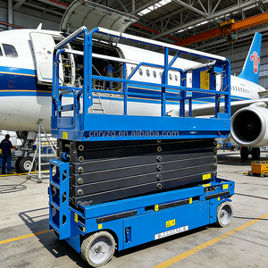 Plateforme de travail mobile fiable à <span class=keywords><strong>ciseaux</strong></span> électriques alimentée par batterie, échafaudage compact, opération en altitude, capacité de 230 kg - Product Image 1