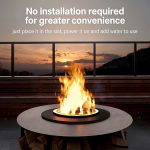 Chimenea Moderna Redonda 3D de Vapor de Agua, Chimenea Artificial Independiente con Llama de Vapor para Patio Trasero de Villa y Patio de Hotel - Product Image 5
