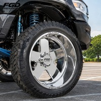 Jantes de camion polies à concavité profonde avec enjoliveurs flottants 22x12 22x14 24x12 24x14 6x5.5 8x170 8x6.5 pour F250 F350 RAM 2500 3500 HD