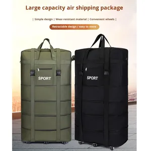 Sac à dos de sport d'aviation 158, pliable, grande capacité, extra large, unisexe, avec roulettes, imperméable, durable, en Oxford - Product Image 2