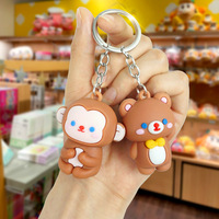 Dessin animé Mini Animal canard porte-clés personnalité créative couleur bonbon petit chien ours lapin singe pendentif porte-clés