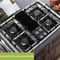 Couvre-brûleurs de cuisinière réutilisables à double épaisseur, antiadhésifs, couvre-plaques de cuisinière, brûleurs à gaz pour cuisine/cuisson.