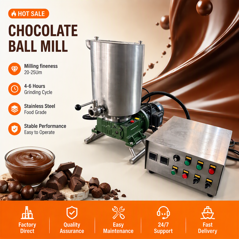 5kg Stainless Steel New Design Automatic Small Chocolate Ball Mill ...