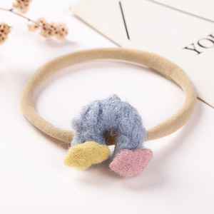 Conjunto de diademas para bebé de estilo mixto para otoño e invierno, diademas suaves de nailon para bebés, accesorios para el cabello con lazo de fieltro y flores tejidas para recién nacidos - Product Image 3