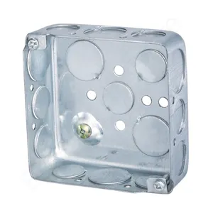 1-1/2" Deep 4"x4" Square Electrical Outlet Metallic Box