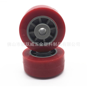Red Pu Swivel Caster 38X17mm For Furniture Industrial Use Durable Wheel - Product Image 2