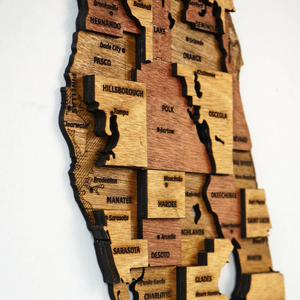 3D mappa della <span class=keywords><strong>Florida</strong></span> in legno un unico viaggiatore USA decorazione per la casa regalo mappa del mondo Puzzle in legno - Product Image 5