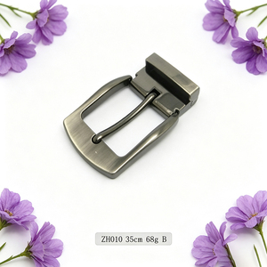 Hebilla angular de aleación de zinc cepillado de 35 mm con soporte trasero, hebilla de contorno nítido para cinturón de cuero de vestir para hombre - Product Image 2
