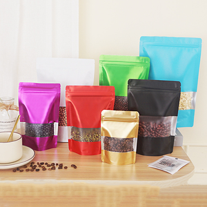 定制印刷彩色铝箔开窗立袋可重新密封包装饼干糖果坚果 - Product Image 1