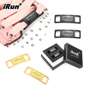 <span class=keywords><strong>IRun</strong></span> personnalisé Laser métal lacet étiquette de verrouillage en alliage de Zinc Sneaker nom marque breloques or chaussure Dubraes gravure personnalisée lacet charme - Product Image 1