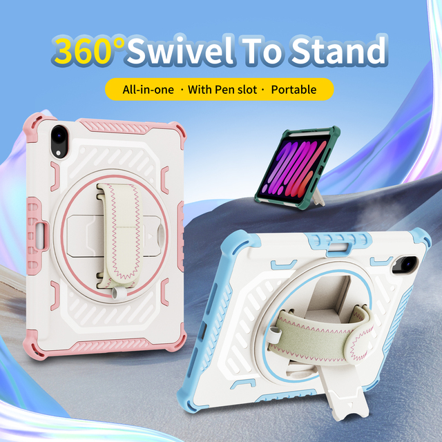 Universal Tablet Case for IPad Mini 6 7 360 Degree All-inclusive Protection Tablet Case with Stand with Pen Slot