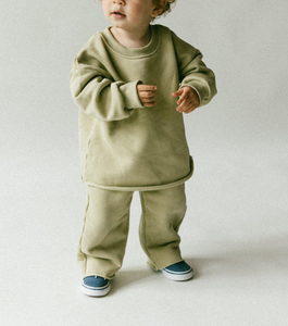 Set di Abbigliamento Casual per Bambini con <span class=keywords><strong>Felpa</strong></span> Oversize e <span class=keywords><strong>Pantaloni</strong></span> <span class=keywords><strong>in</strong></span> Spugna Francese, Completo Sportivo Comodo - Product Image 2