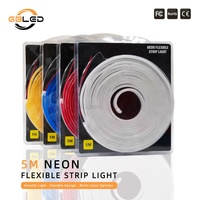 Bande LED néon flexible étanche IP65 5m/rouleau 6x12mm DC12V 8W/M PVC Silicone Garantie 3 ans Blanc chaud Décoration Paysage