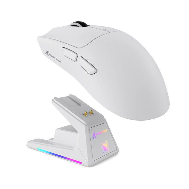 ATTACK SHARK X1 Wireless Gaming Mouse with RGB Charging Dock 53g Ultra Light Tri-Mode Computer Mice