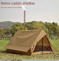 Tente de camping extérieure pour la plage, abri quatre saisons, double couche, légère, double cheminée BC, imperméable 3000 mm, Oxford
