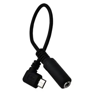 Mikro USB erkek AUX 3.5mm ses kablo kordonu 1/8 "4 kutup TRRS kadın mikro USB 5pin erkek adaptörü için sağ açılı kulaklık