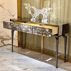 Tables console de luxe de style italien personnalisées haut de gamme meubles de salon table console de couloir en marbre