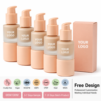 Fond de teint liquide personnalisé, formule sans toxines, beauté épurée, marque privée, OEM, ODM, sans plastique, biocompatible, éclatant