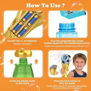 Bâton à bulles de football électrique d'extérieur pour enfants, avec lumière LED, en forme de trophée de football - Product Image 6