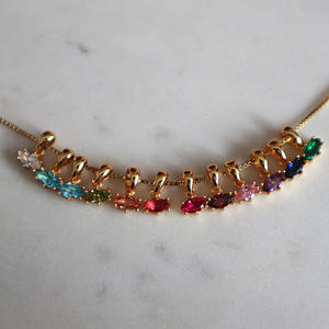 2024 superventas delicados collares con Colgante de Piedra natal multicolor Mariquesa CZ joyería para cumpleaños DIY collar regalo - Product Image 3