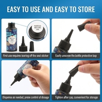 Colle UV avec lampe torche, adaptée au verre et à l'acrylique, séchage rapide et solidification forte en 5 secondes, réparation manuelle DIY