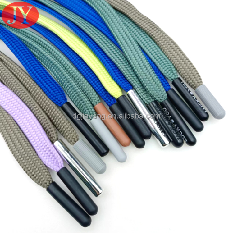 ODM OEM Flat Polyester Draw Cord Hoodies Customizable Eco-Friendly Plastic Tip Pants Short Lace Shoelaces Customizable