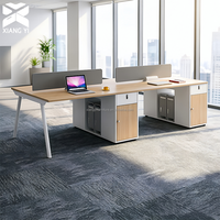Bureau de travail moderne à plan ouvert, fabrication directe d'usine, couleur et taille personnalisées, postes de travail de bureau pour 2/4/6/8 personnes