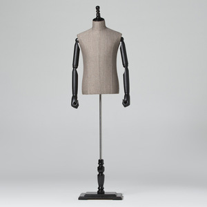 Hot Fashion Half Body Size Male Bust <strong>Dress</strong> Form <strong>Mannequins</strong> With Wheels Stand, Wholesale Fabric Wrapped <strong>Mannequin</strong> Factory - Product Image 5