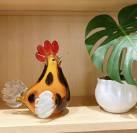 Ornements en verre faits à la main en gros, décoration de la maison, artisanat, produits en cristal, poulet, animaux