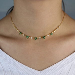 Di modo stunning colorful gioielli In Oro riempito rosso <span class=keywords><strong>blu</strong></span> bianco verde triangolo stazione della cz di fascino della cz della collana nuovo - Product Image 6