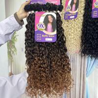 Nouvel Arrivage – Lot de Mèches Pré-collées Souples 9x Bouclées Irrégulières, 20-24 pouces, 300g/paquet, Qualité Supérieure Résistante à la Chaleur