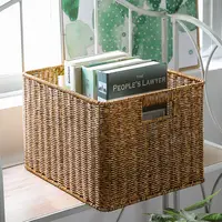 Basket Carehome Household Imitation Rattan Wicker Woven Gift Storage Basket With Handle