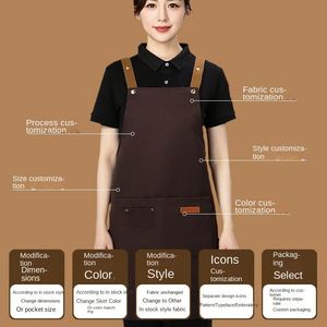 Tablier de travail en coton personnalisé, imperméable et résistant à l'huile, avec nouvel imprimé publicitaire tendance pour la maison et l'alimentation - Product Image 3