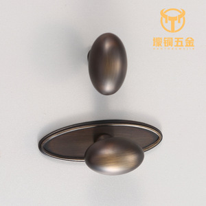 Oval <b>Brass</b> Drawer Handle Half Dumpling Shape Minimalist Cabinet <b>Door</b> <b>Knob</b> Antirust Modular Installation - Product Image 5