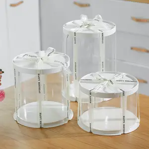 Tall Transparent 10 Inches PET Transparent Square Cake Box Wedding Cake Box Birthday Transparent Clear Square Cake Packaging Box