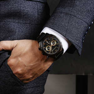 Thương Hiệu Hàng Đầu Quà Tặng Sang Trọng Thể Thao Người Đàn Ông Đồng Hồ Đeo Tay Chronograph Nhật Bản Phong Trào Sinh Thái Thời Trang OEM Thạch Anh Đồng Hồ Gỗ Đồng Hồ - Product Image 2