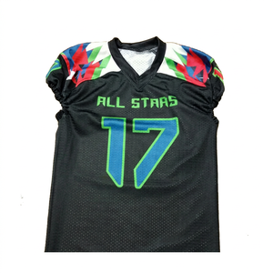 Uniformes de fútbol americano personalizados al por mayor para adultos jóvenes All Stars Jersey con ropa deportiva impresa con características de talla grande - Product Image 1