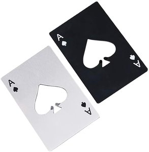 Ace Of Spades ouvre-bouteille taille carte de crédit ouvre-bouchon de carte de Poker ouvre-boîte Portable en acier inoxydable - Product Image 1