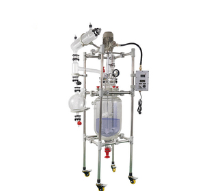 Réacteur en verre monocouche de 5 L avec moteur, cuve de réaction chimique agitée pour laboratoire, dotée d'une télécommande - Product Image 4